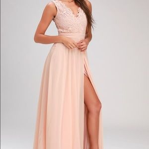 Lulus Do Re Mi Blush Pink Lace Backless Maxi Dress